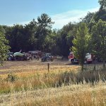 Brand einer Strohballenpresse in Mühlleiten